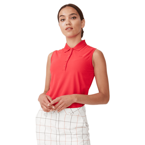 Soft Func Golf Polo Ärmellos Rot Damen