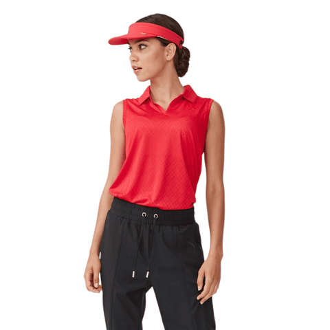 Polo Argyle Ärmellos Rot