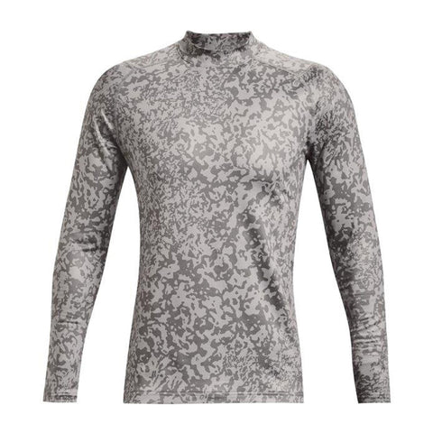 M Polo Mock Langarm Grau Camo