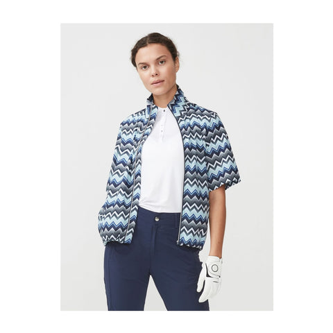Pocket SS Wind Jacket Zigzag Blue