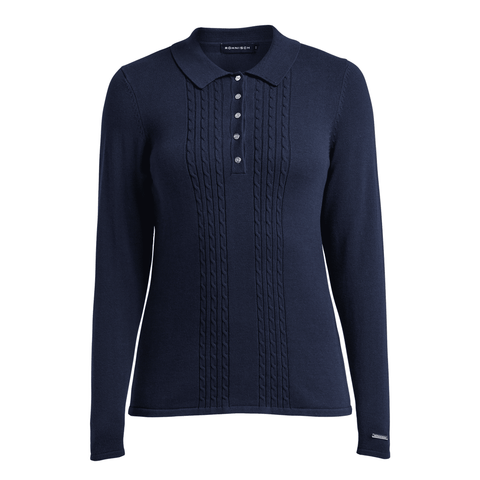 Polo Knitted Langarm Navyblau