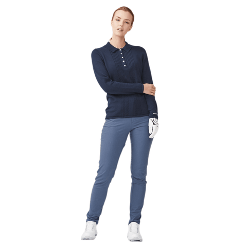 Polo Knitted Langarm Navyblau