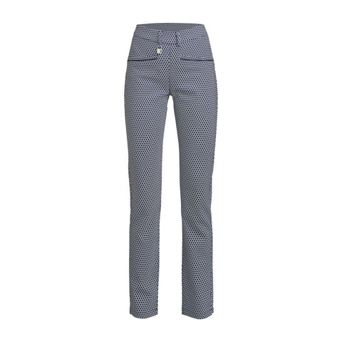 Smooth Golfhose Navyblau Fog Kariert Damen
