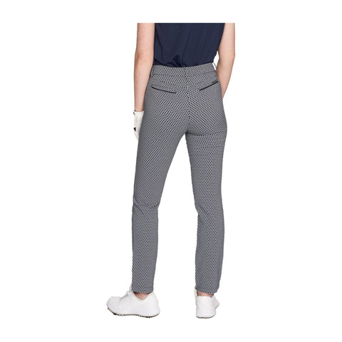 Smooth Golfhose Navyblau Fog Kariert Damen