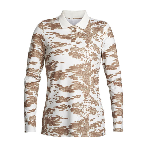 W Polo Sia Langarm Beige/Camo