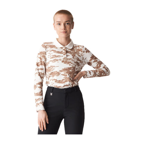 W Polo Sia Langarm Beige/Camo