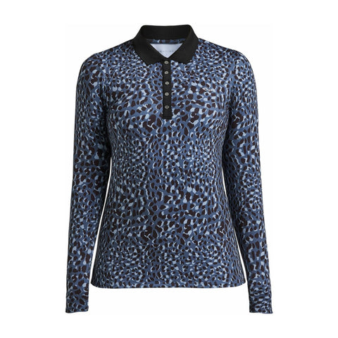 Polo Spot Langarm Dusty Blue