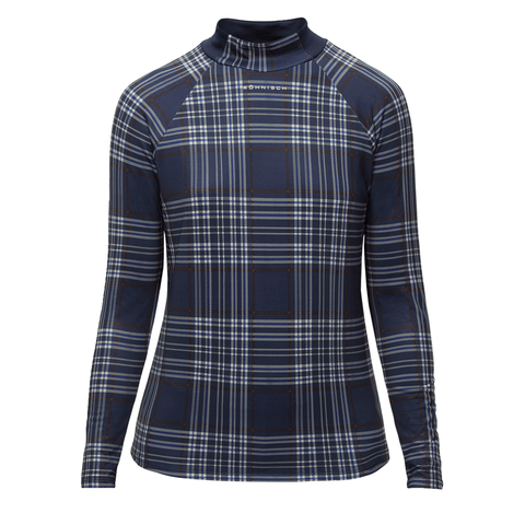 Elle Golf Polo Langarm Navy Check Damen