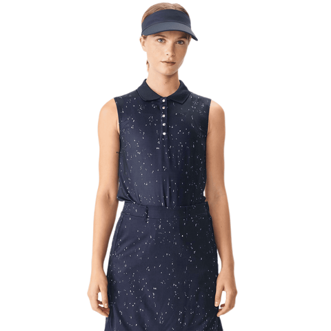 Direction Golf Polo Ärmellos Navyblau/Micro Spot D