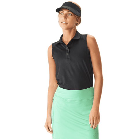 Rumi Polo Ärmellos Schwarz Damen
