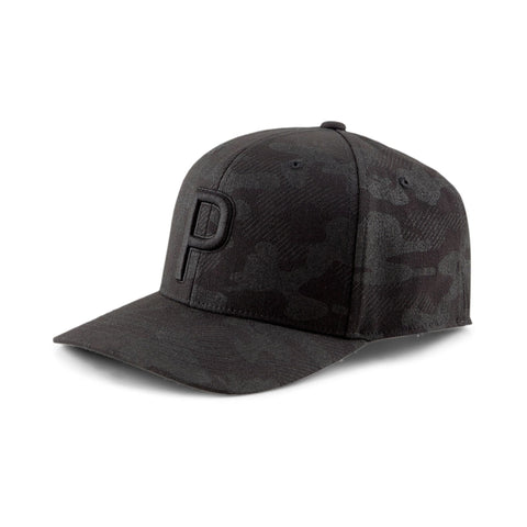 P Snapback Golfkappe Camo Muster Schwarz Herren