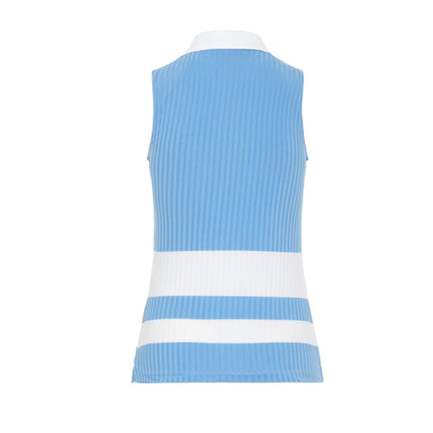 W Nora-Rib Jersey Polo Lake Blue
