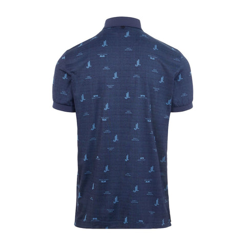 M Glen Regular Fit SS Polo JL Bridge Ocean Blue