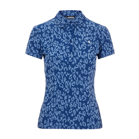 W Alaya Jacquard SS Polo Animal Midnight/Summer Bl