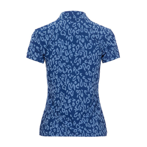 W Alaya Jacquard SS Polo Animal Midnight/Summer Bl