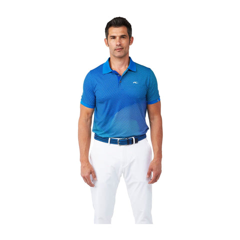 M Spot Printed SS Polo Strong Blue