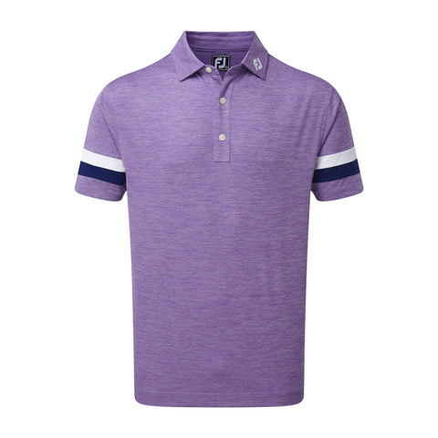 M Pique Spacedye SS Polo Purple/Blue/White