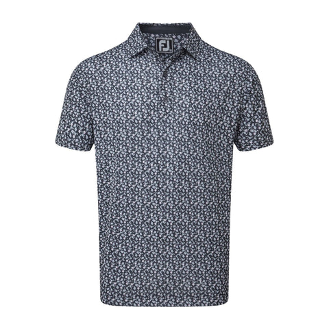 M Lisle Flowerprint SS Polo Navy
