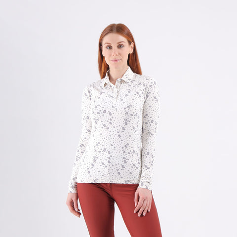 Akash Polo Damen Beige gemustert