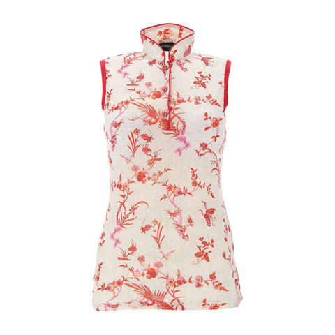 W Annaoxa SL Polo Rot gemustert