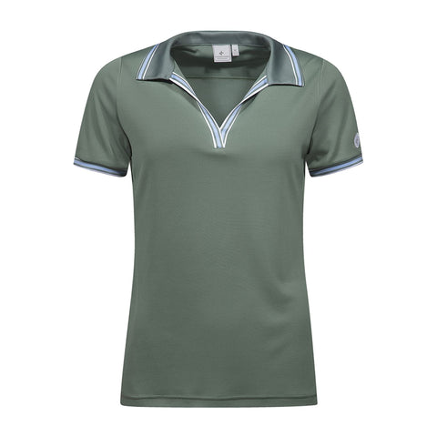 W Nostalgia SS Polo Laurel Green