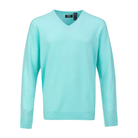 Sweater Cashmere V-Neck Aruba Blau