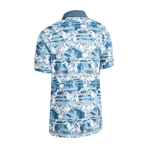 M Structured Printed Floral SS Polo Bright White