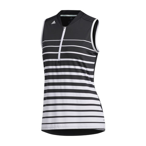 W Engineered Stripe SL Polo Black/White