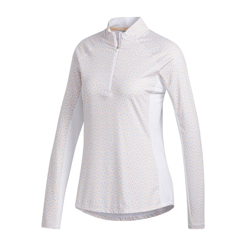 W Polo Aeroready UPF50 Langarm Weiß/Orange