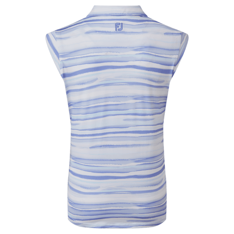 Cap Sleeve Watercolour Print Lisle Polo