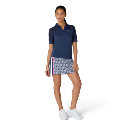 1/2-Sleeve Mesh Blocked Polo