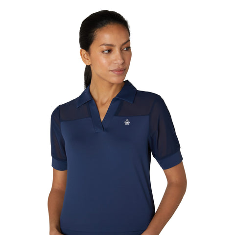 1/2-Sleeve Mesh Blocked Polo