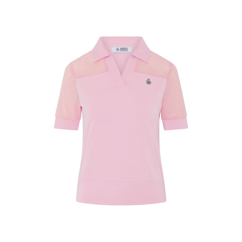 1/2-Sleeve Mesh Blocked Polo