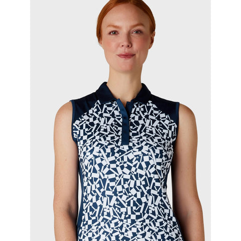 Two Tone Geo Sleeveless Kleid