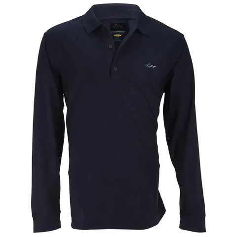 Pique Langarm-Poloshirt