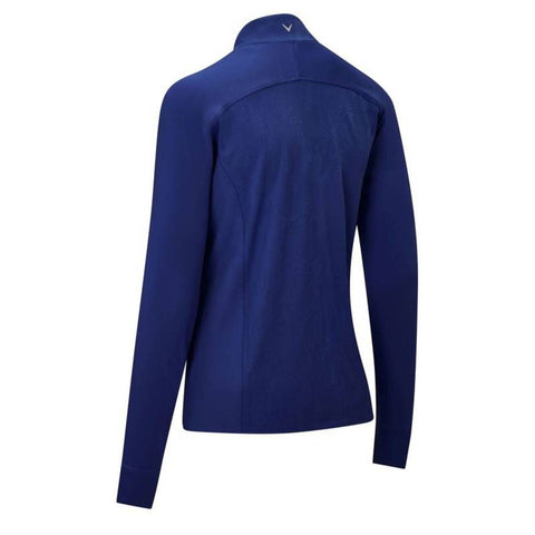M 1/4 Zip Layer Jacquard Floral Dunkelblau