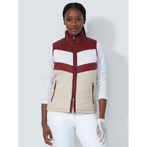 Blockstriped Padded Weste Damen