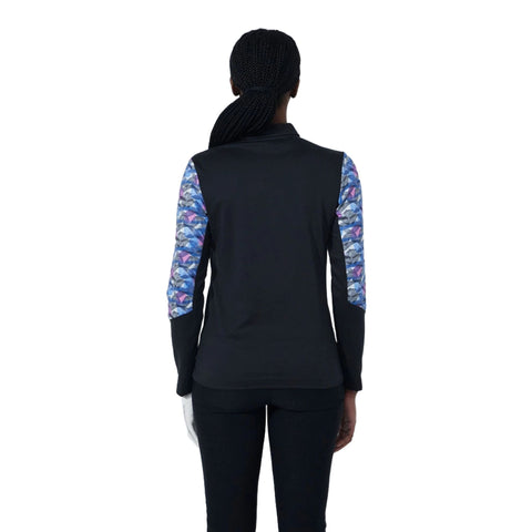 Print Poloshirt Langarm Damen