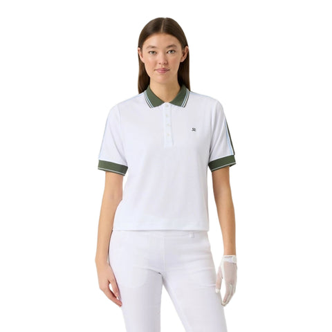 Cropped 1/2S Poloshirt Damen