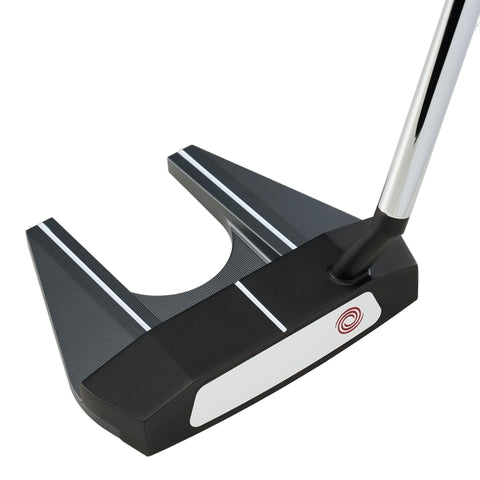 Schwarzer Golfputter mit weißen Akzenten und elegantem Design
