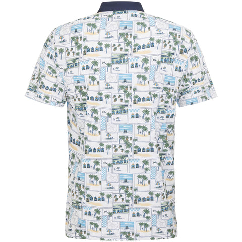 Beach Club Print Poloshirt Herren