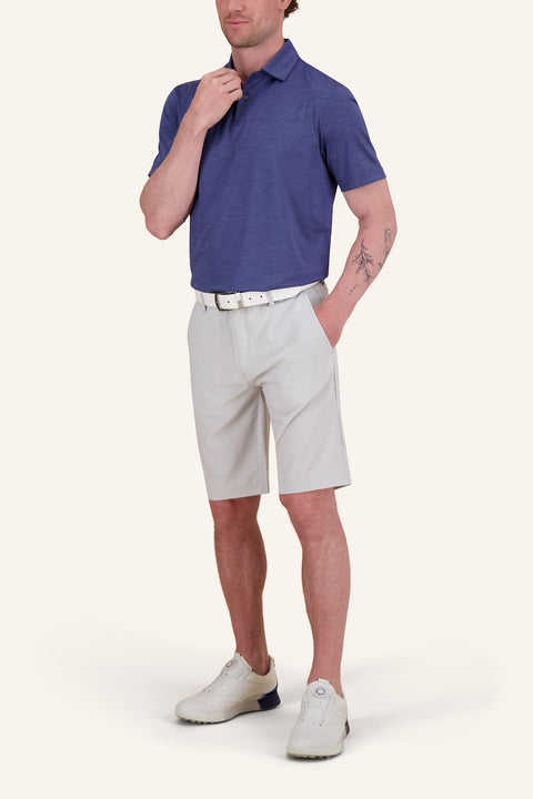 Tonal Two Color Solid Polo Herren