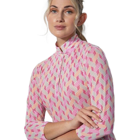 Digne Mesh 3/4 Sleeves Polo Shirt Damen