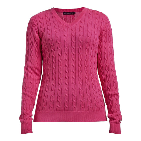 Cable Pullover Fuchsia Damen