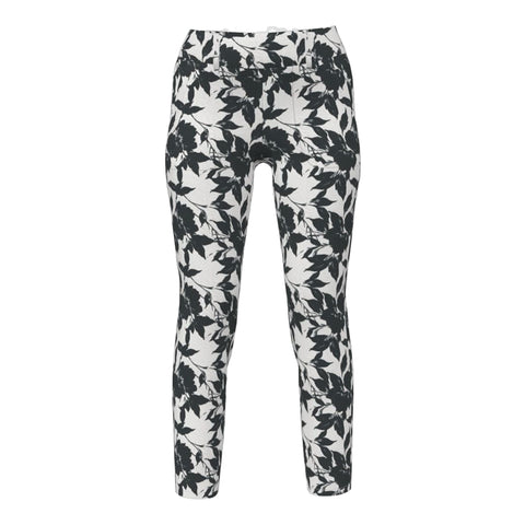 LUCY-CR WR Black & White Flowers 7/8 Golfhose Damen