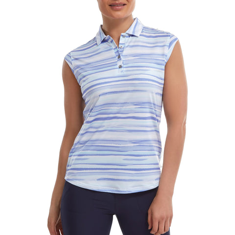 Watercolour Print Lisle Polo Damen
