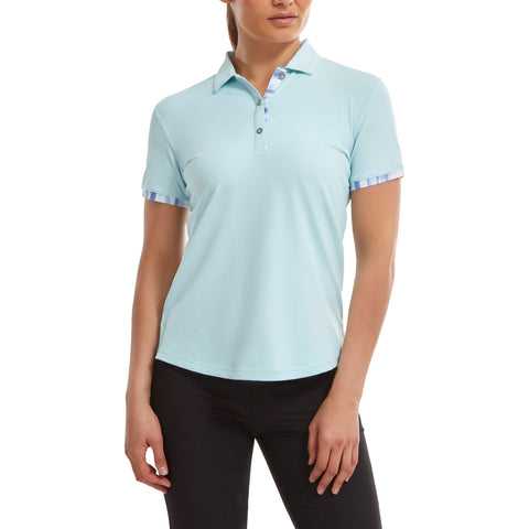 Watercolour Trim Pique Poloshirt Damen