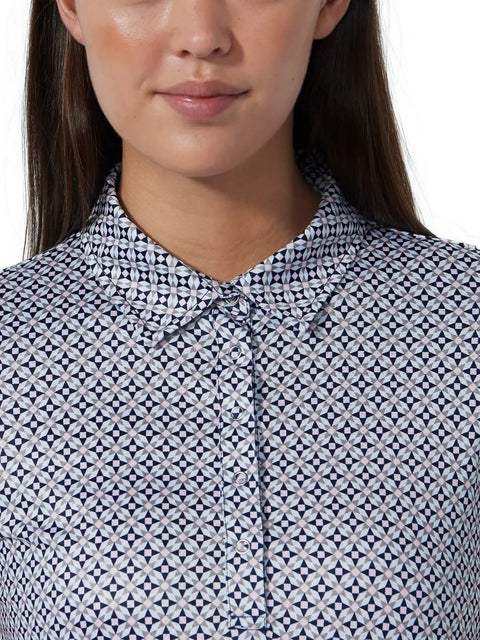 Allover Print Poloshirt Damen