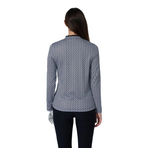 Diamond Print Long Sleeve Top Damen