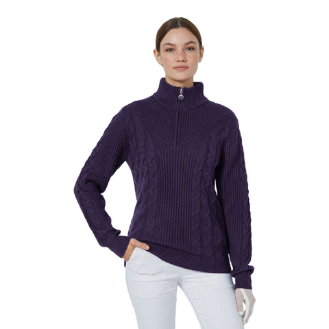 Lined Cable Pullover Damen